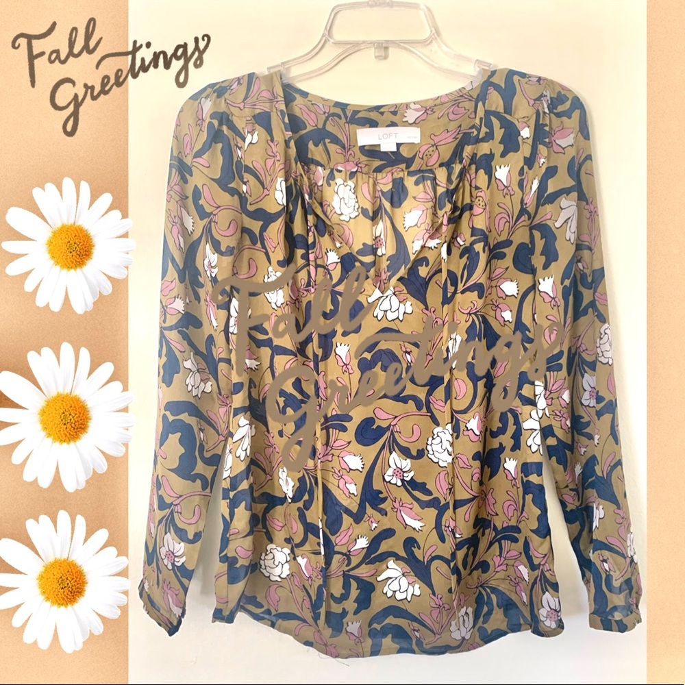 🍁 Excellent condition, Loft Fall Leaves Top XXSP